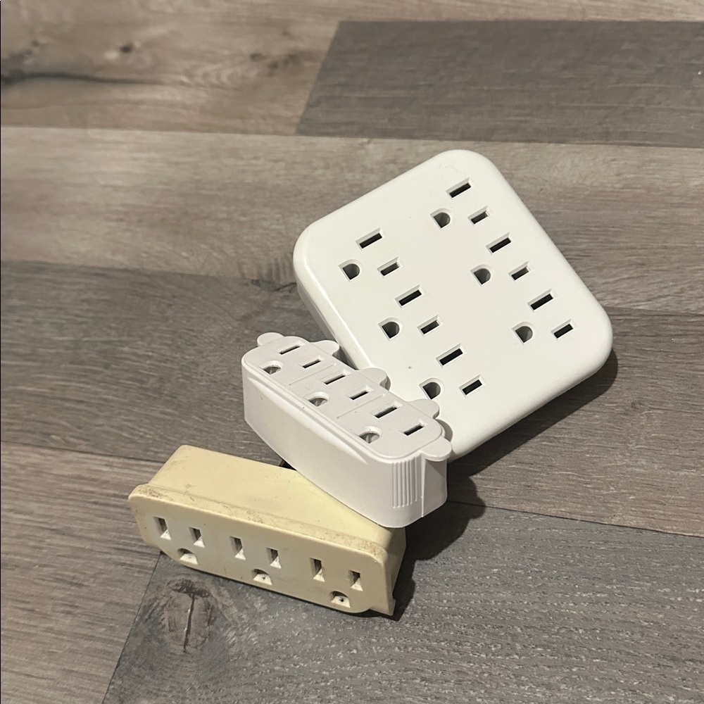 White and Cream Electrical Outlet Adapters